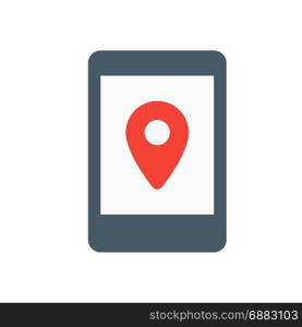 phone location, icon on isolated background
