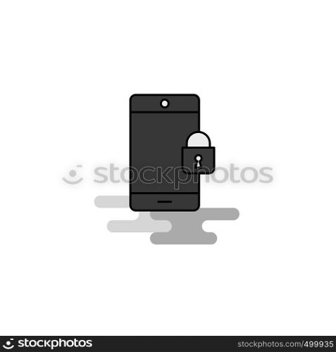 Phone locked Web Icon. Flat Line Filled Gray Icon Vector