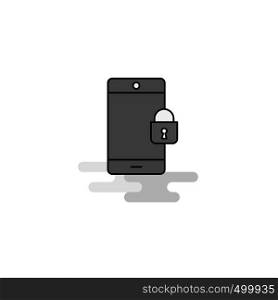 Phone locked Web Icon. Flat Line Filled Gray Icon Vector