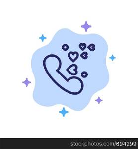 Phone, Love, Heart, Wedding Blue Icon on Abstract Cloud Background