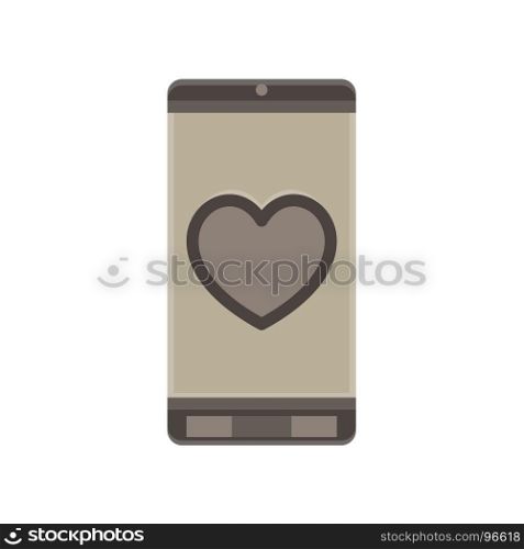 Phone love vector couple day heart mobile illustration cartoon cellphone design isolated flat