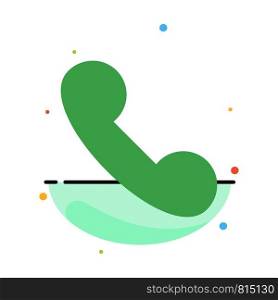 Phone, Mobile, Telephone, Call Abstract Flat Color Icon Template