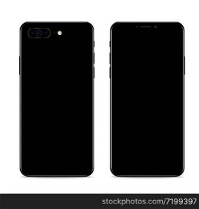 phone mockup Back and front realistic on white background
