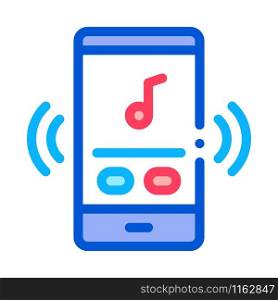 Phone Music Audio Player Icon Vector. Outline Phone Music Audio Player Sign. Isolated Contour Symbol Illustration. Phone Music Audio Player Icon Outline Illustration