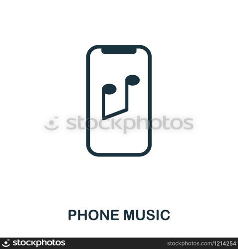 Phone Music icon. Flat style icon design. UI. Illustration of phone music icon. Pictogram isolated on white. Ready to use in web design, apps, software, print. Phone Music icon. Flat style icon design. UI. Illustration of phone music icon. Pictogram isolated on white. Ready to use in web design, apps, software, print.