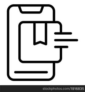 Phone order icon outline vector. Delivery box. Shipping service. Phone order icon outline vector. Delivery box