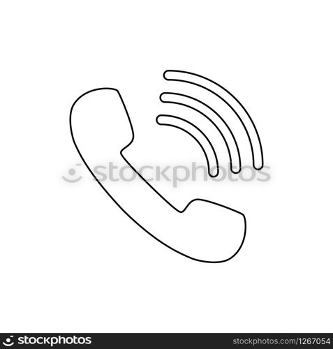 phone outlined call icon white background vector illustration