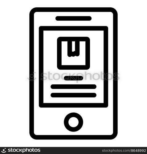 Phone parcel order icon outline vector. Claim fill. Online form. Phone parcel order icon outline vector. Claim fill