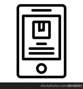 Phone parcel order icon outline vector. Claim fill. Online form. Phone parcel order icon outline vector. Claim fill