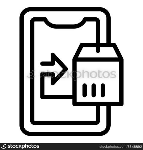 Phone parcel tracking icon outline vector. Cargo box. Export courier. Phone parcel tracking icon outline vector. Cargo box