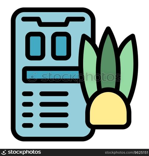 Phone plant control icon outline vector. Farm tablet. Robot data color flat. Phone plant control icon vector flat