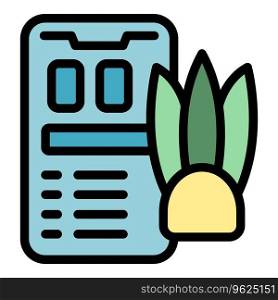 Phone plant control icon outline vector. Farm tablet. Robot data color flat. Phone plant control icon vector flat