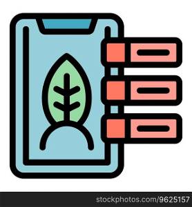 Phone plant grow icon outline vector. Digital app. Food sensor color flat. Phone plant grow icon vector flat