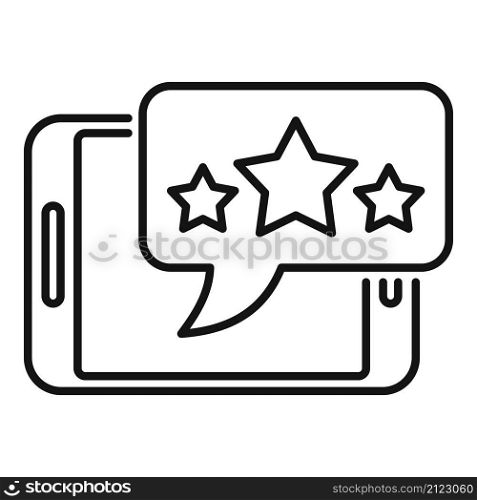 Phone product review icon outline vector. Online customer. App feedback. Phone product review icon outline vector. Online customer