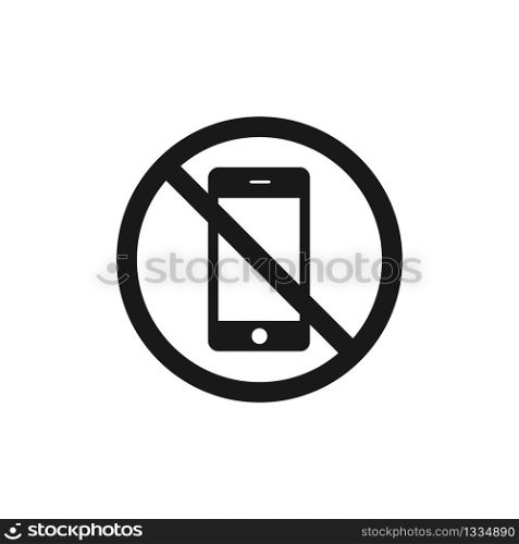 Phone prohibited symbol in black color. Vector EPS 10