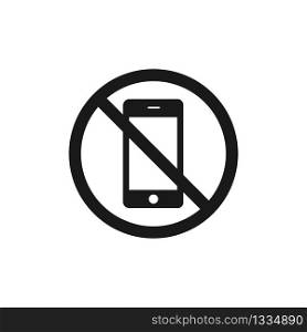 Phone prohibited symbol in black color. Vector EPS 10