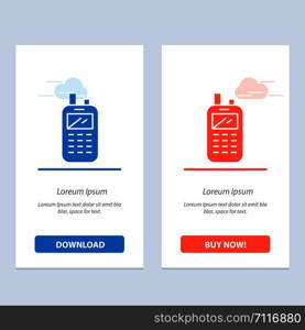 Phone, Radio, Receiver, Wireless Blue and Red Download and Buy Now web Widget Card Template