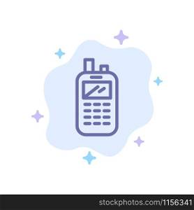 Phone, Radio, Receiver, Wireless Blue Icon on Abstract Cloud Background