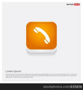 Phone receiver icon. Orange Abstract Web Button - Free vector icon