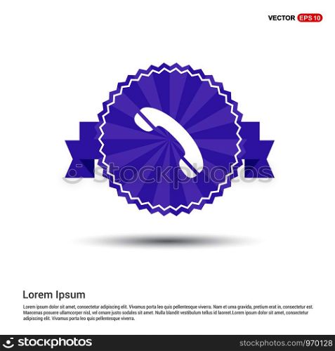 Phone receiver icon. - Purple Ribbon banner