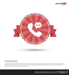 Phone receiver icon. - Red Ribbon banner