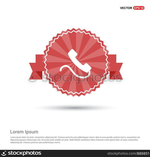 Phone receiver icon. - Red Ribbon banner