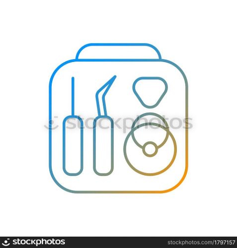 Phone repair kit gradient linear vector icon. Renovate toolkit inside box. Do it yourself adjustment. Thin line color symbols. Modern style pictogram. Vector isolated outline drawing. Phone repair kit gradient linear vector icon
