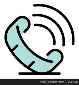 Phone ringing icon. Outline phone ringing vector icon color flat isolated. Phone ringing icon color outline vector