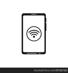 Phone screen wifi icon. Smartphone mockup white screen. Vector illustration. EPS 10.. Phone screen wifi icon. Smartphone mockup white screen. Vector illustration.