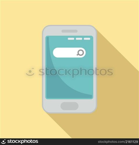 Phone search icon flat vector. Online form. File service. Phone search icon flat vector. Online form