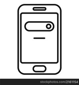 Phone search icon outline vector. Online form. File service. Phone search icon outline vector. Online form