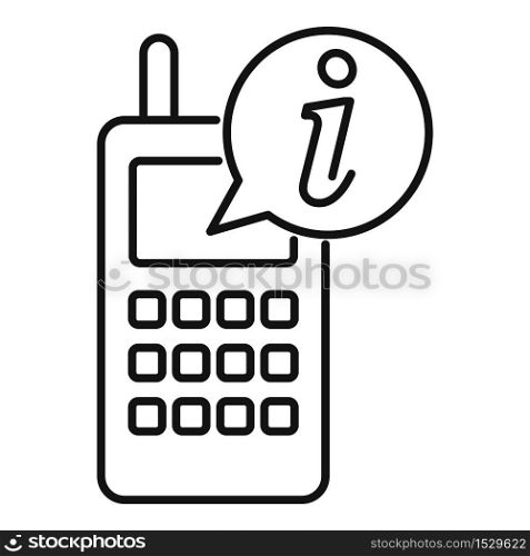 Phone service center icon. Outline phone service center vector icon for web design isolated on white background. Phone service center icon, outline style