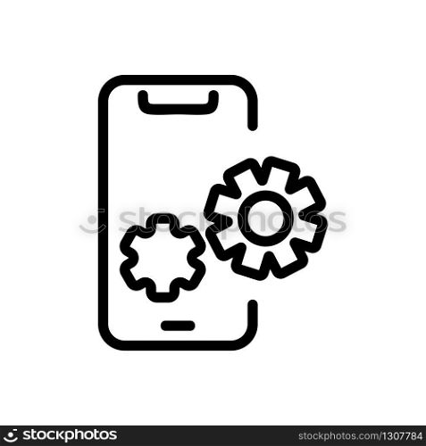phone setup icon vector. phone setup sign. isolated contour symbol illustration. phone setup icon vector outline illustration
