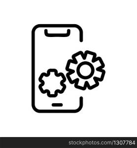 phone setup icon vector. phone setup sign. isolated contour symbol illustration. phone setup icon vector outline illustration