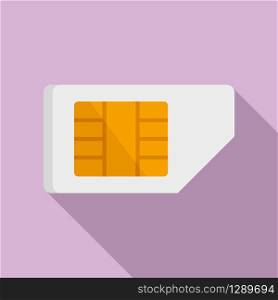 Phone sim card icon. Flat illustration of phone sim card vector icon for web design. Phone sim card icon, flat style