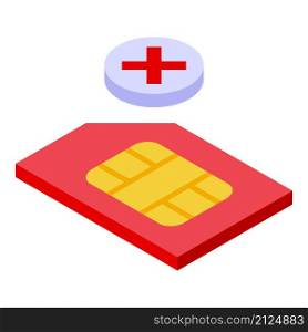 Phone sim card icon isometric vector. Mobile cellphone. Smart telephone. Phone sim card icon isometric vector. Mobile cellphone