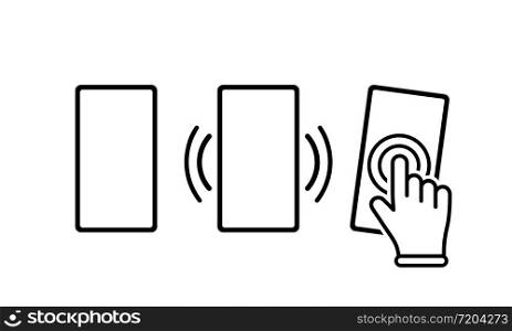 Phone, smartphone icon in black color. Mobile phone with hand or vibration symbol on an isolated background. EPS 10 vector.. Phone, smartphone icon in black color. Mobile phone with hand or vibration symbol on an isolated background. EPS 10 vector