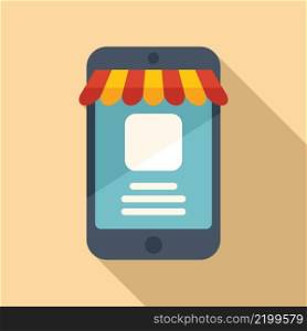 Phone store icon flat vector. Sale shop. Internet card. Phone store icon flat vector. Sale shop