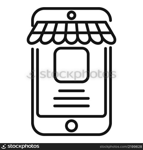 Phone store icon outline vector. Sale shop. Internet card. Phone store icon outline vector. Sale shop