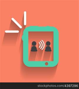 Phone / tablet communication icon modern flat design