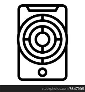 Phone target benchmark icon outline vector. Quality unit. Compare financial. Phone target benchmark icon outline vector. Quality unit
