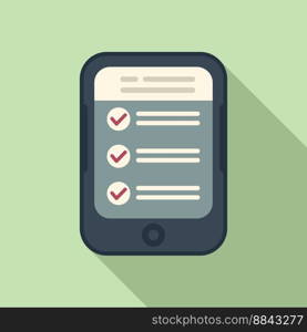 Phone task schedule icon flat vector. Person calendar. Time event. Phone task schedule icon flat vector. Person calendar
