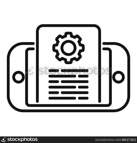 Phone technical document icon outline vector. Paper manual. Report project. Phone technical document icon outline vector. Paper manual