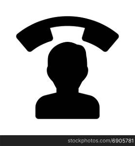 phone user, icon on isolated background