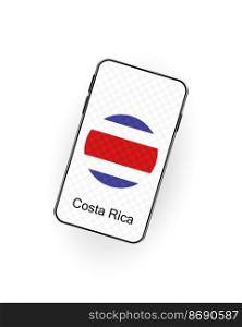 Phone vector icon with national flag symbol of Costa Rica.