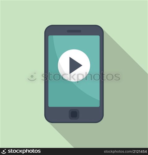 Phone video edit icon flat vector. Mobile smartphone. Motion content. Phone video edit icon flat vector. Mobile smartphone