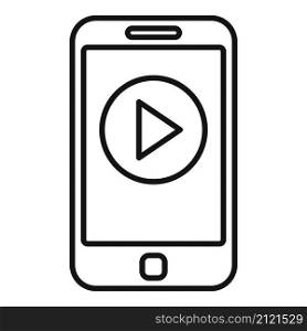 Phone video edit icon outline vector. Mobile smartphone. Motion content. Phone video edit icon outline vector. Mobile smartphone