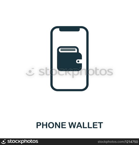 Phone Wallet icon. Flat style icon design. UI. Illustration of phone wallet icon. Pictogram isolated on white. Ready to use in web design, apps, software, print. Phone Wallet icon. Flat style icon design. UI. Illustration of phone wallet icon. Pictogram isolated on white. Ready to use in web design, apps, software, print.