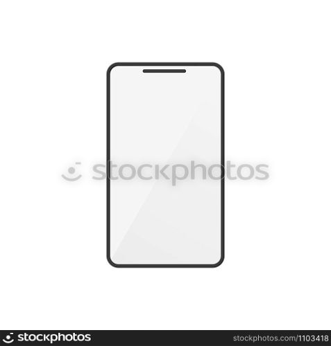 phone with a flat screen isolate on a white background. phone with a flat screen on a white background