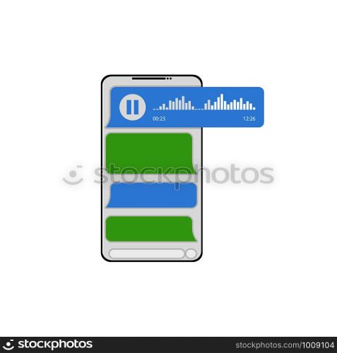 phone with chat in a flat style, vector. phone with chat in a flat style